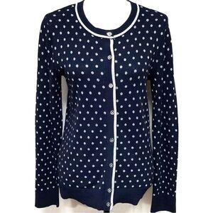 JONES New York Blue Silver Polka Dot Sweater Med